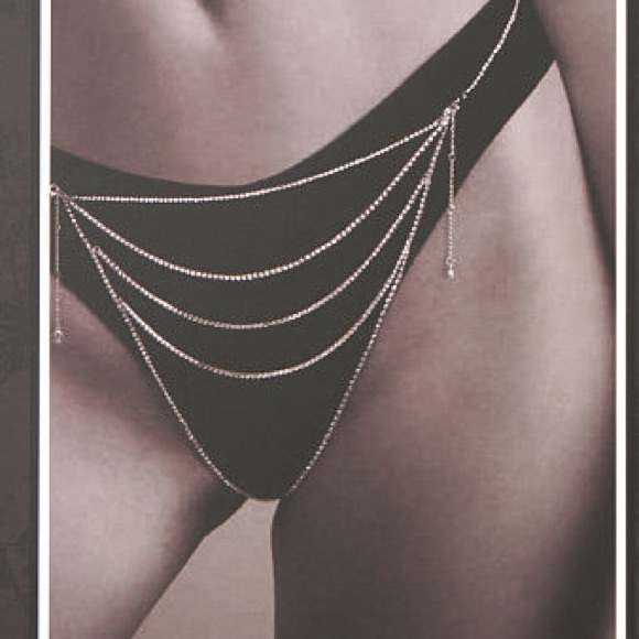 NWT VICTORIA'S SECRET Silver Rhinestone V-string Panty - Picture 4 of 12